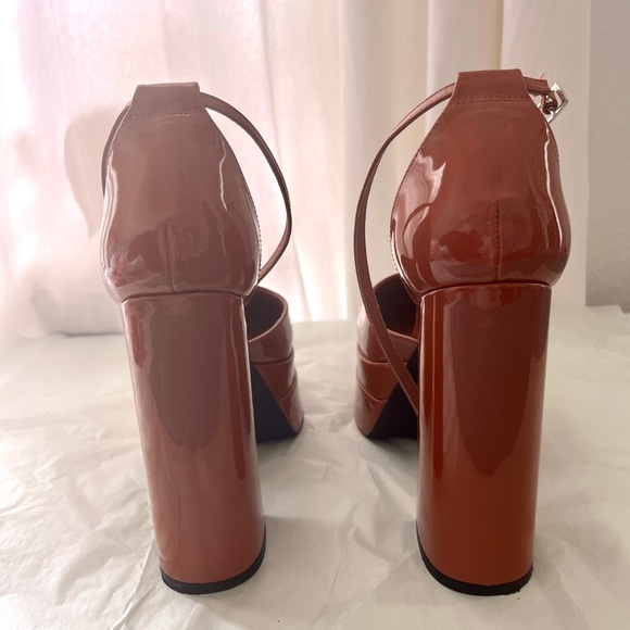 Shein patent leather double platform ankle strap Maryjane’s in brown - Picture 6 of 6